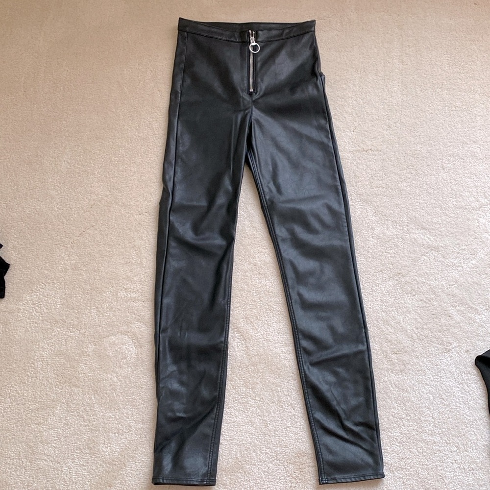 HM faux leather pants